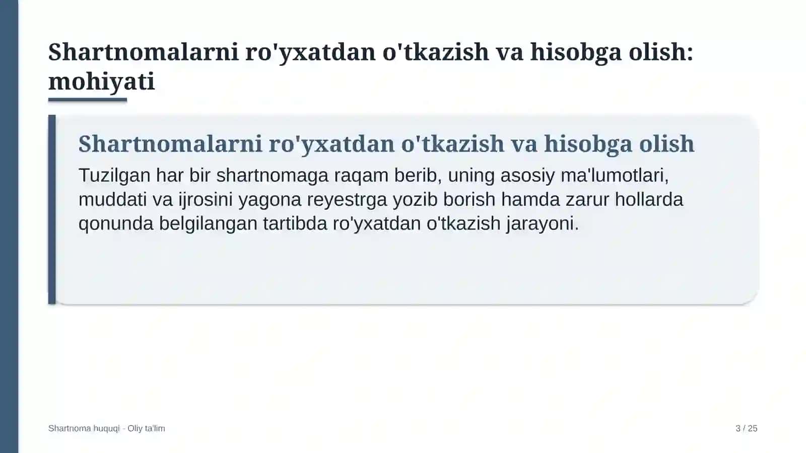 Konserva zavodlarida shartnomalarni ro'yxatdan o'tkazish va hisobga olish 3