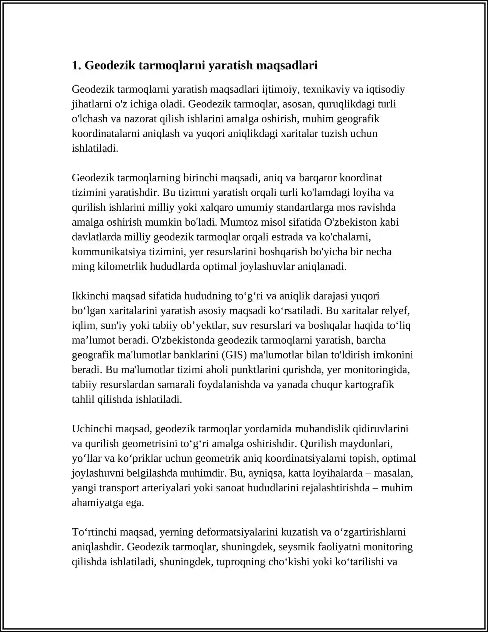DAVLAT GEODEZIK TO‘RINI BARPO ETISHNING ZICHLIGI 3