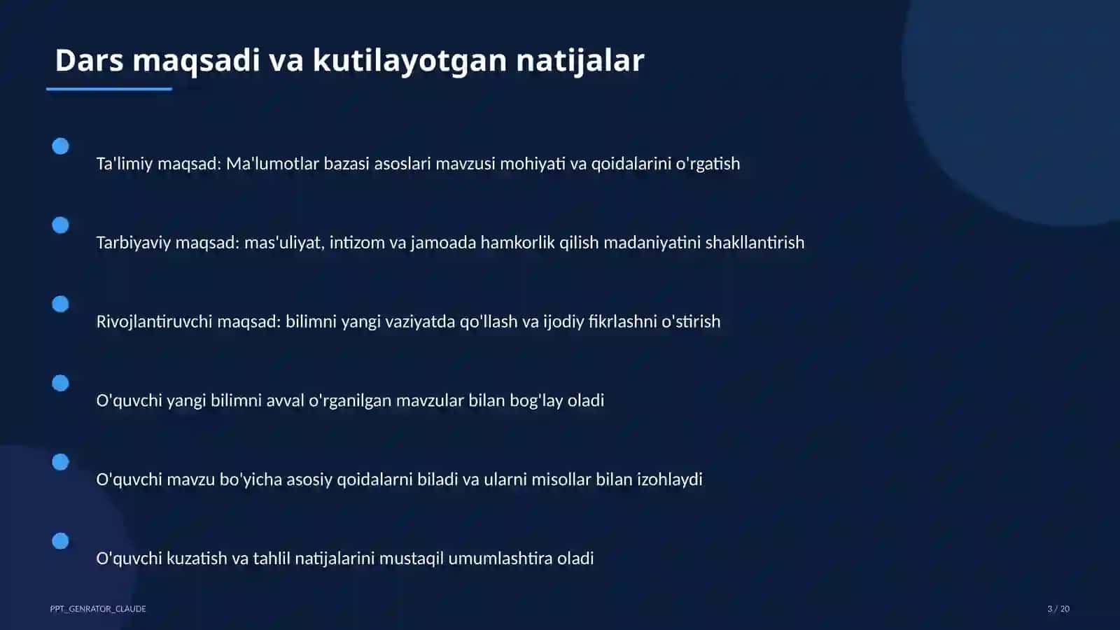 Ma'lumotlar bazasi asoslari (9-sinf) 3