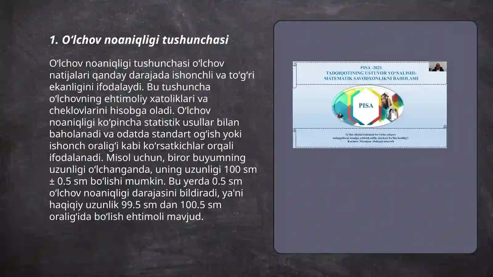 Oʻlchov noaniqligini baholash 3