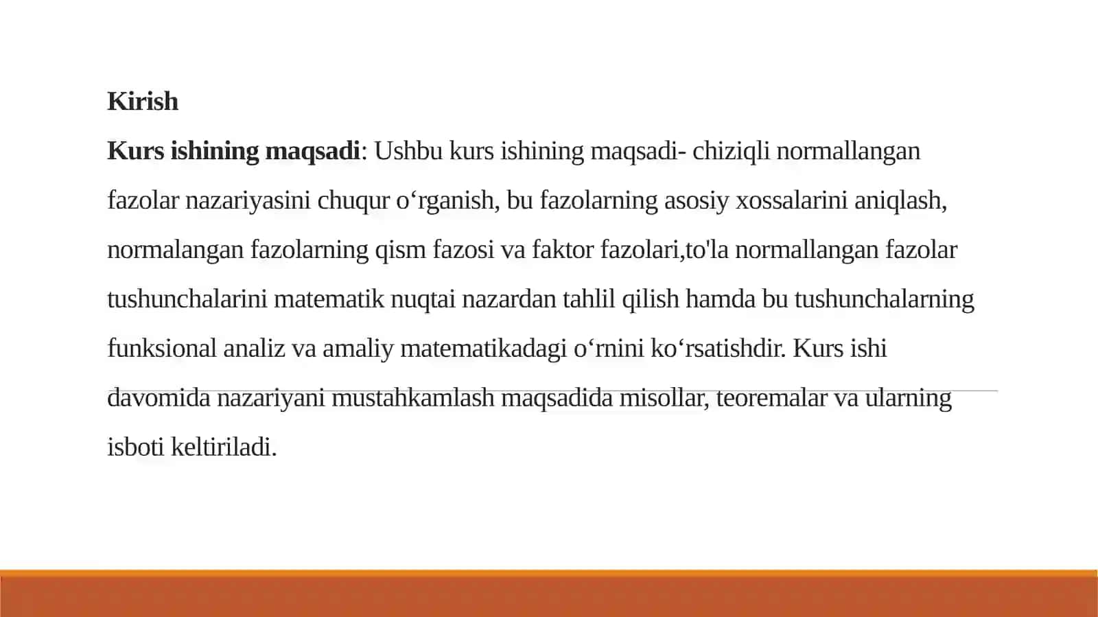 Chiziqli Normallangan Fazolar 3
