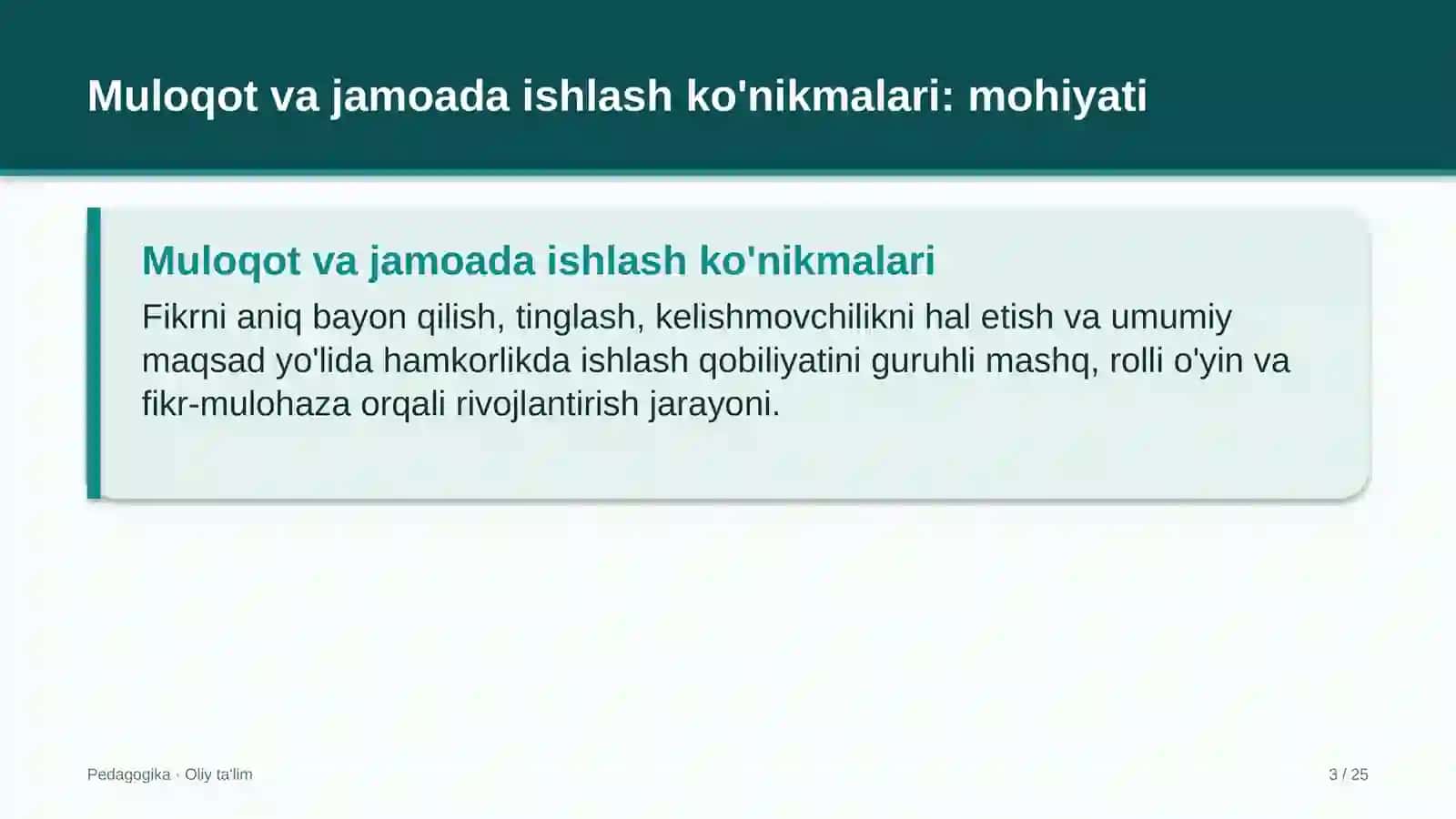 Aviakompaniyalarda muloqot va jamoada ishlash ko'nikmalarini rivojlantirish 3