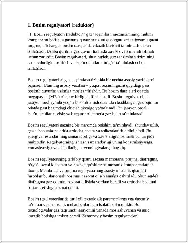 GAZ TAQSIMLASH MEXANIZMINING DETALLARI 3