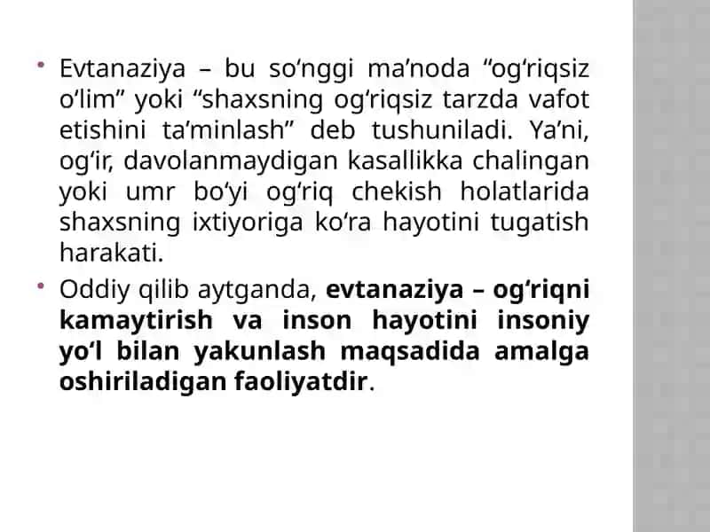 Evtanaziya muammolari 3