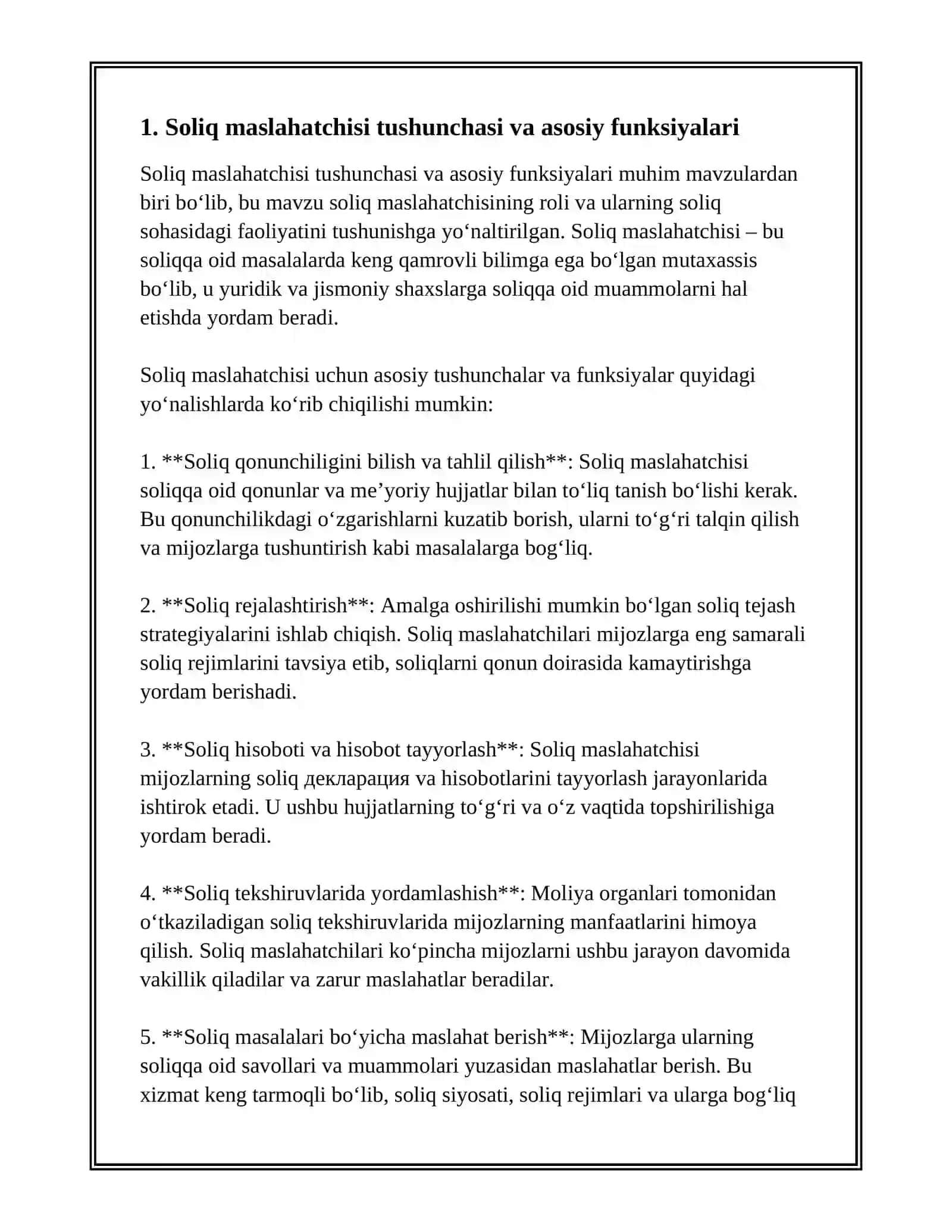 SOLIQ MASLAHATCHISI, UNGA DOIR MALAKA TALABLARI HAMDA MALAKA SERTIFIKATINI OLISH TARTIBI 3