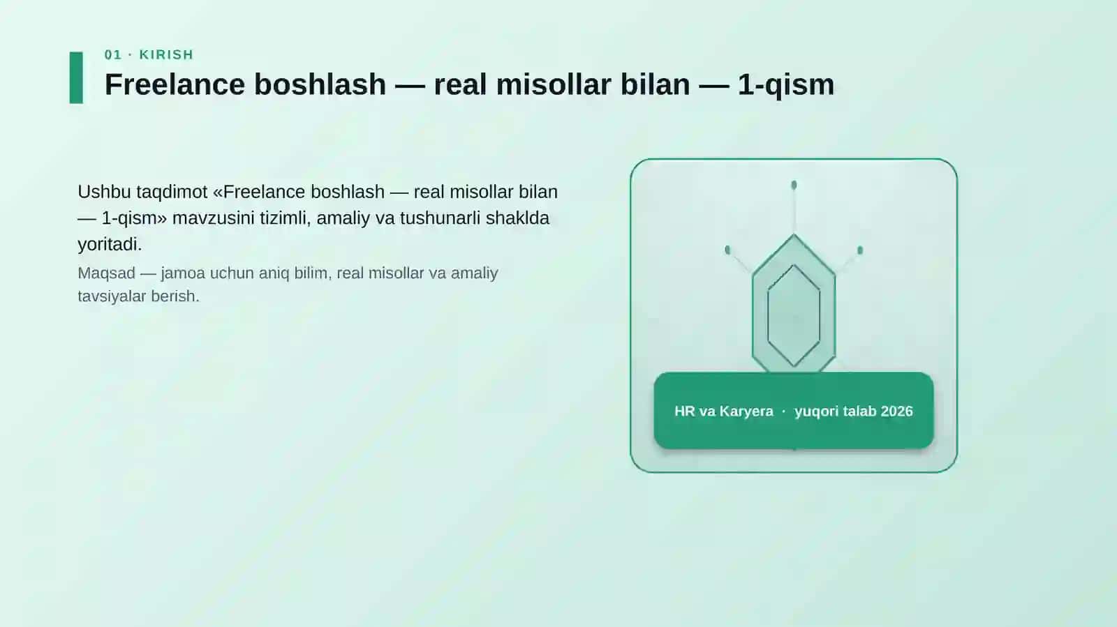 Freelance boshlash — real misollar bilan — 1-qism 3