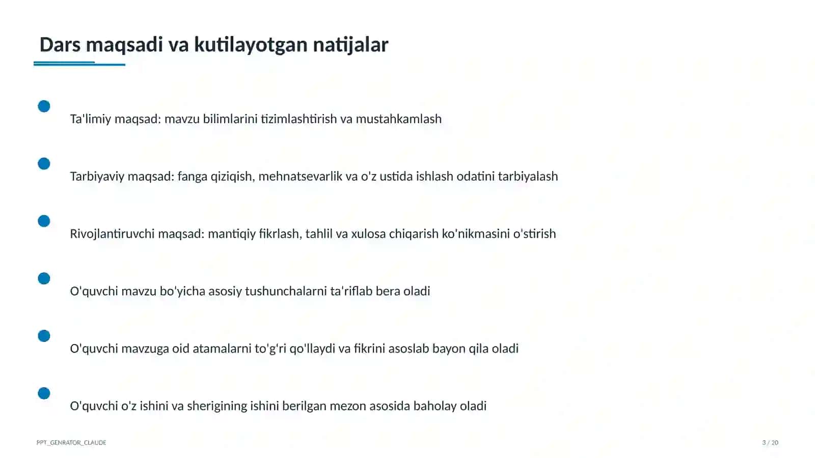 Boshlang'ich sinf o'qituvchilari uchun milliy sertifikat 3