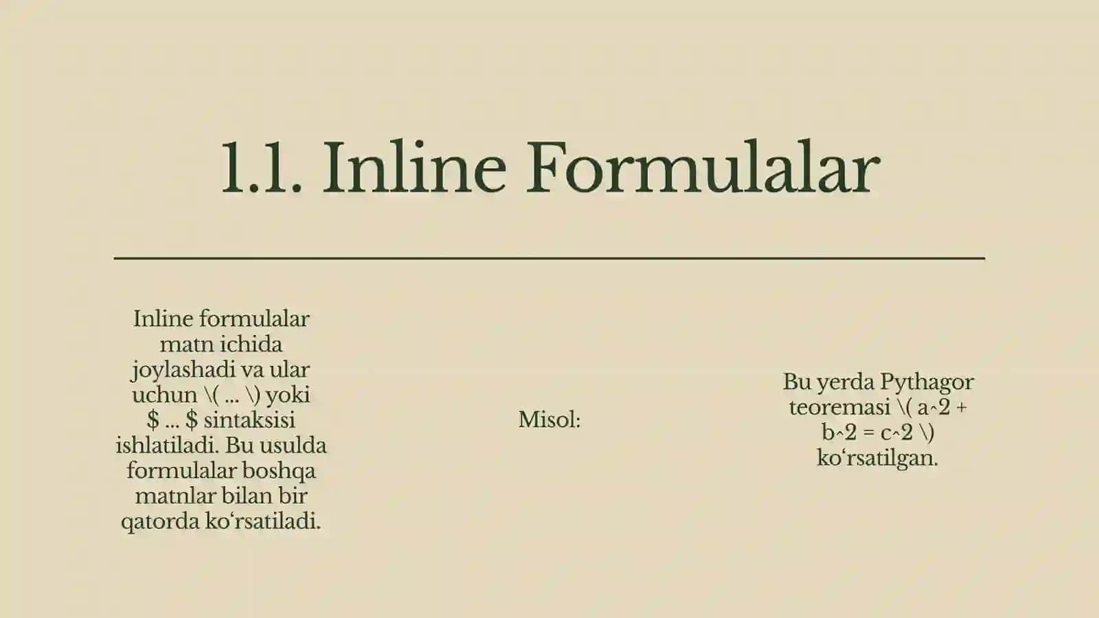 LaTeX Dasturida Matematik Formulalar Bilan Ishlash 3