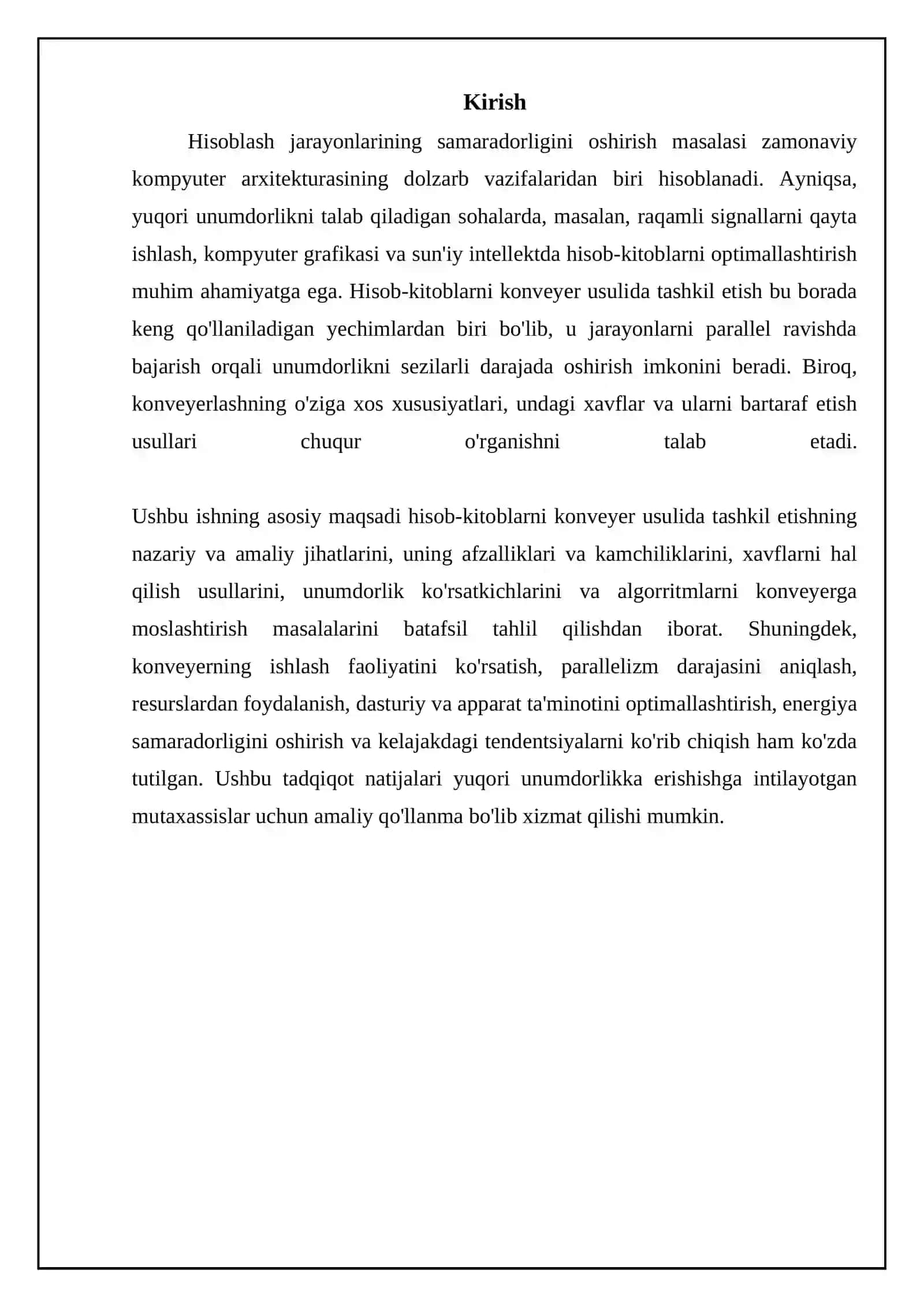 Hisob-kitoblarni konveyer usulida tashkil etish 3