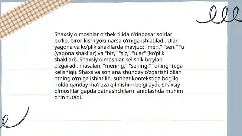 Shaxsiy olmoshlar 3