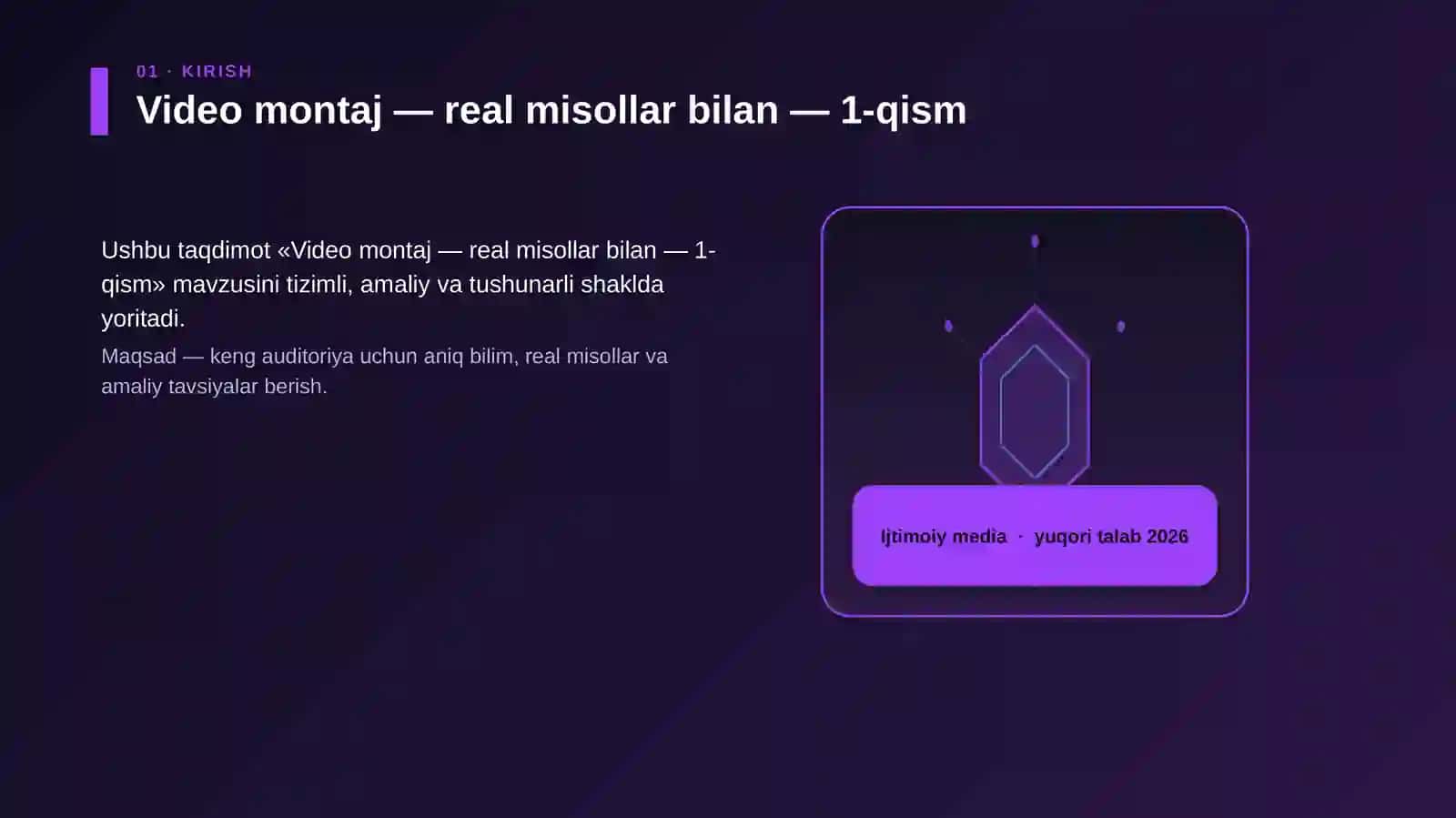 Video montaj — real misollar bilan — 1-qism 3