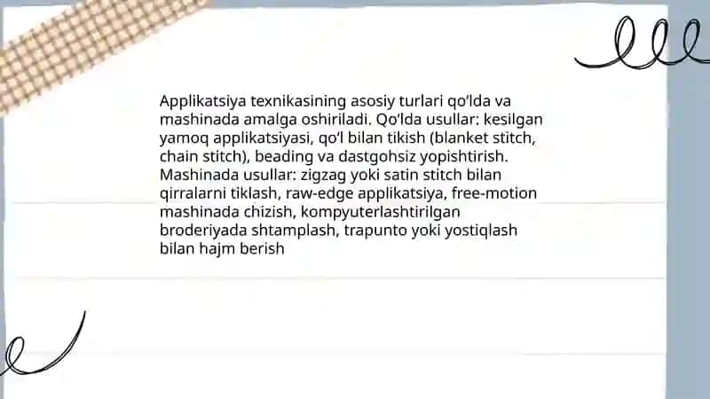 Applikatsiya usullari 3