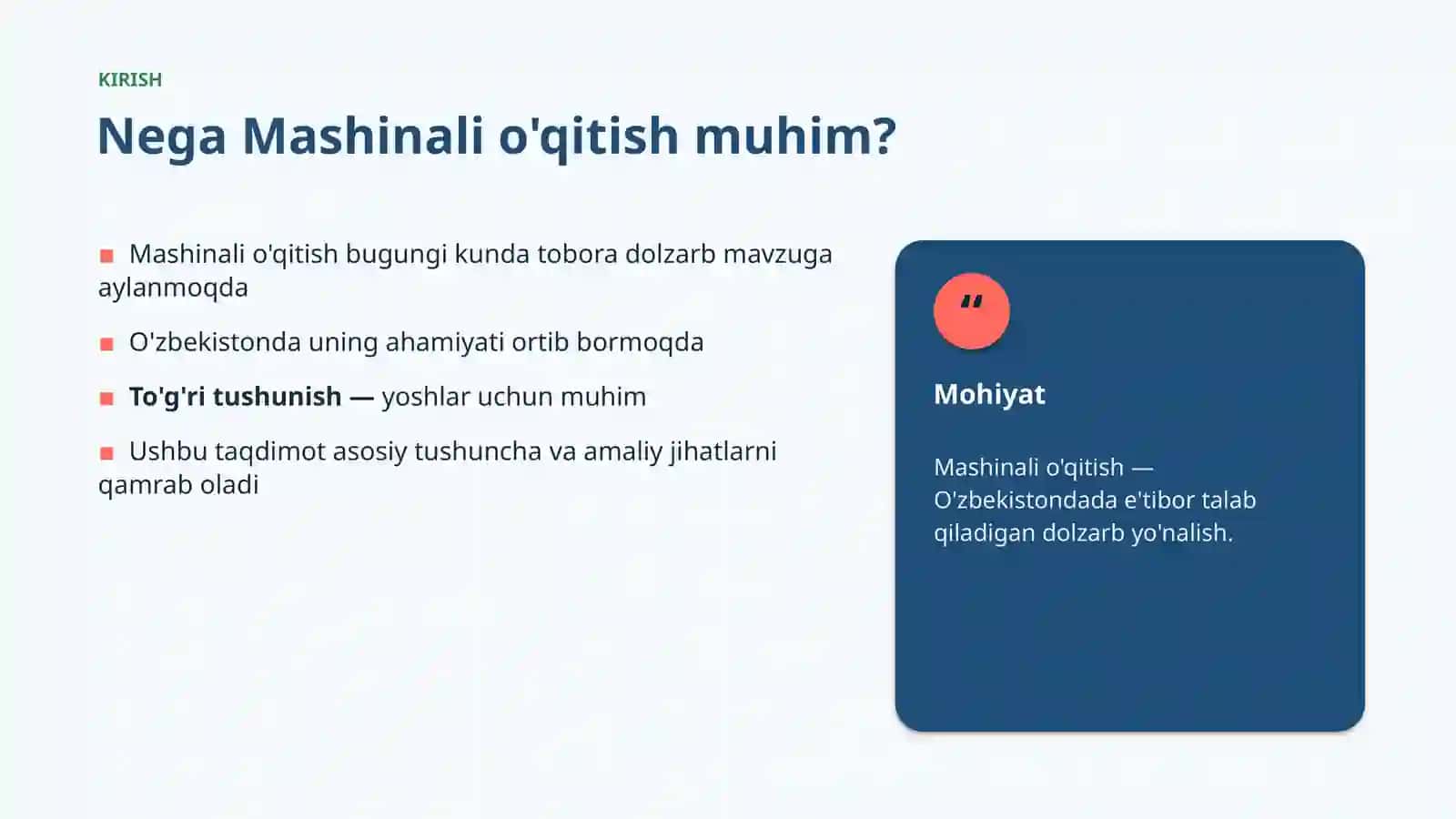 Mashinali o'qitish 3