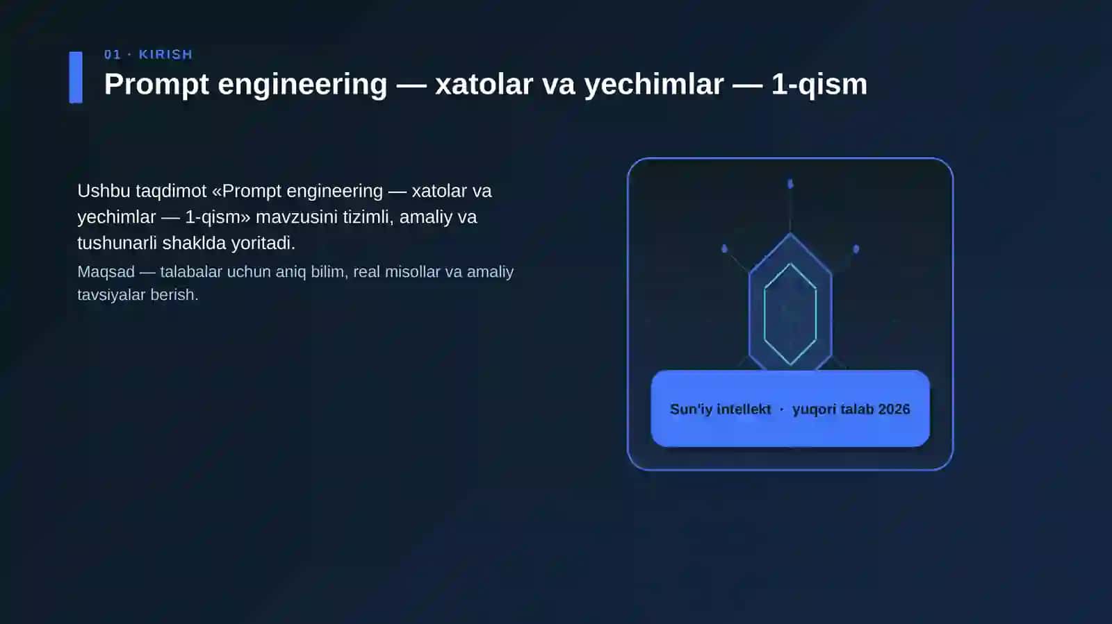 Prompt engineering — xatolar va yechimlar — 1-qism 3