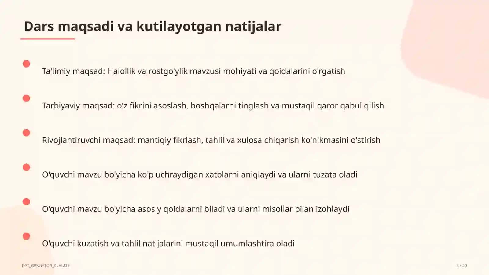Halollik va rostgo'ylik (2-sinf) 3
