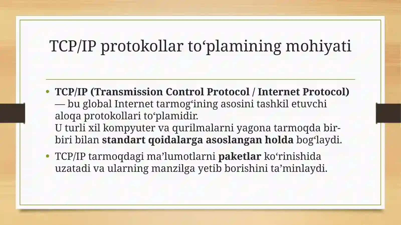 TCP/IP protokollari asosida tarmoqda o‘zaro ishlashni tashkil qilish 3