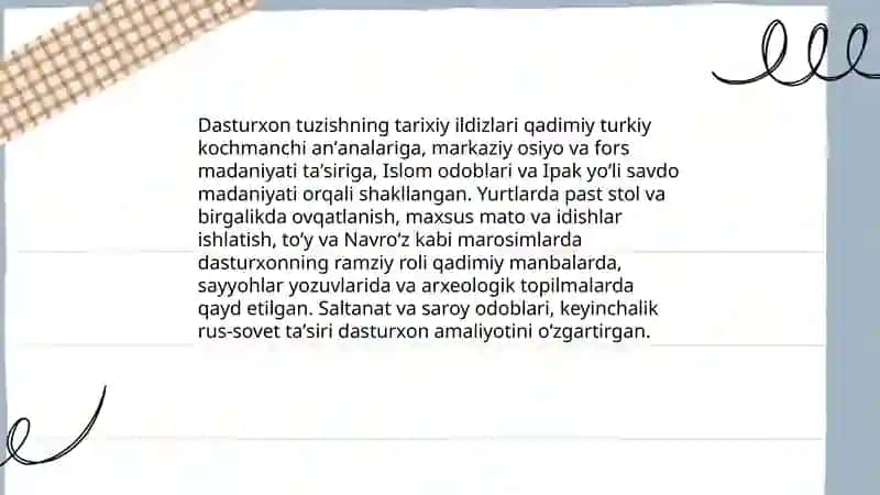 Dasturxon tuzash sanʼati 3
