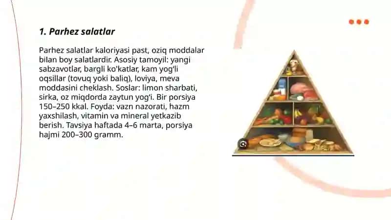 Parhez taomlar 3