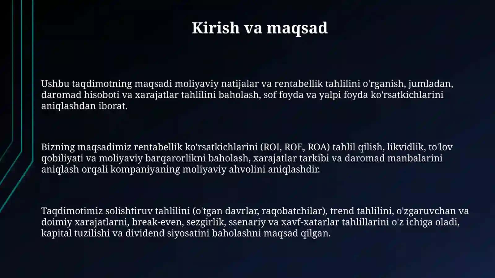 Moliyaviy natijalar va rentabellik tahlili 3