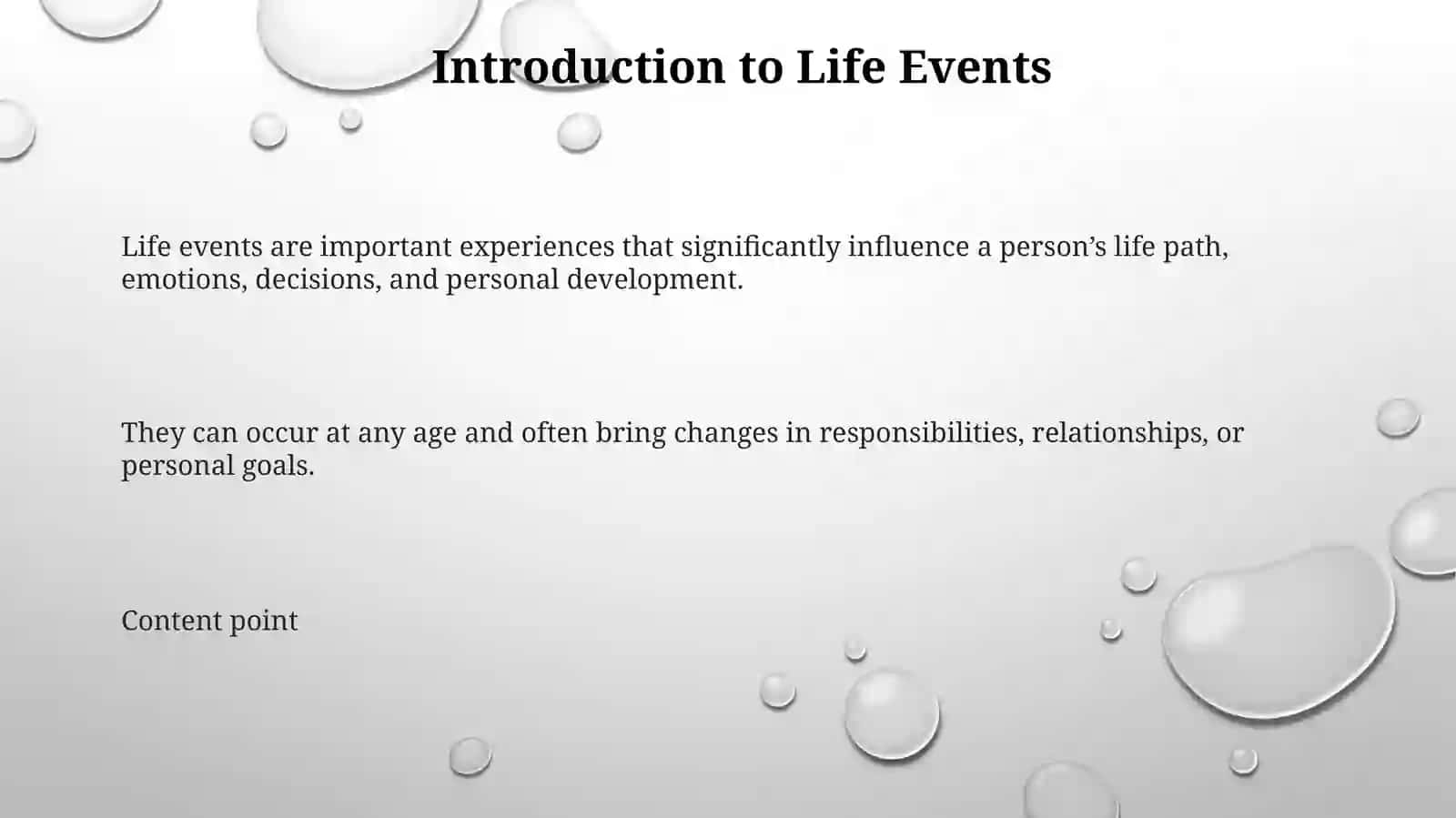 Life events 3