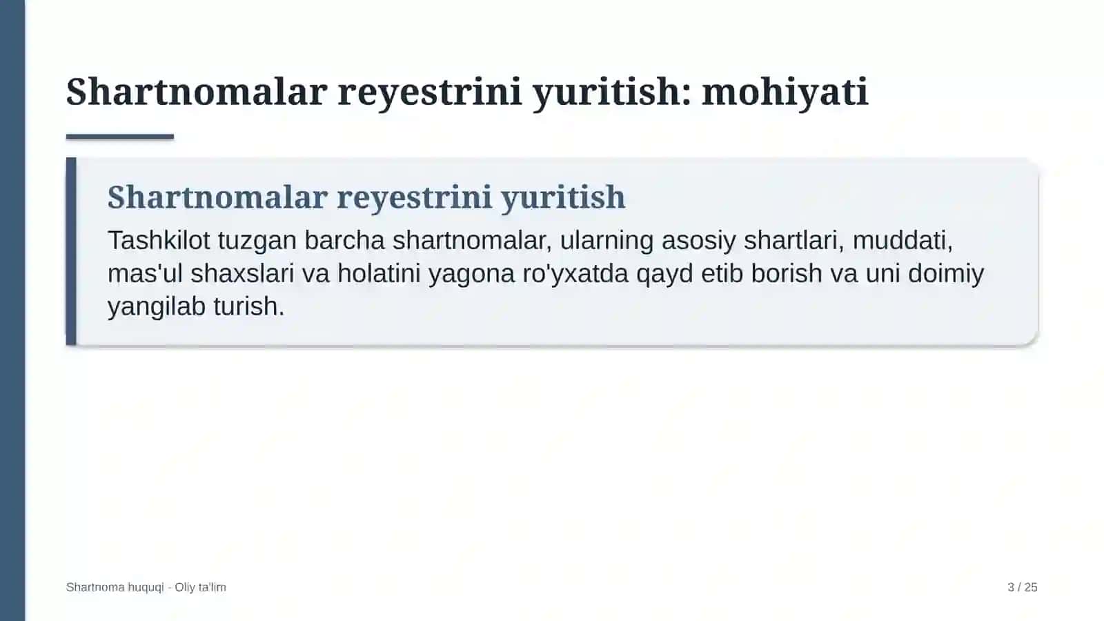 Madaniy meros obyektlarida shartnomalar reestrini yuritish 3