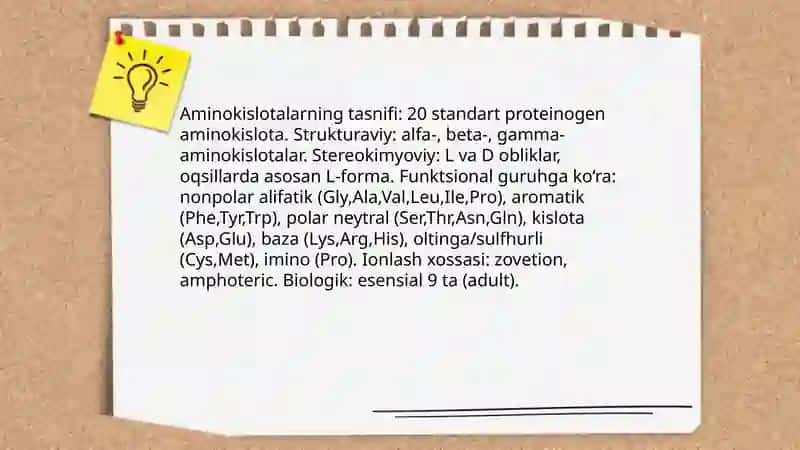 Aminokislotalarning olinishi va xossalari 3