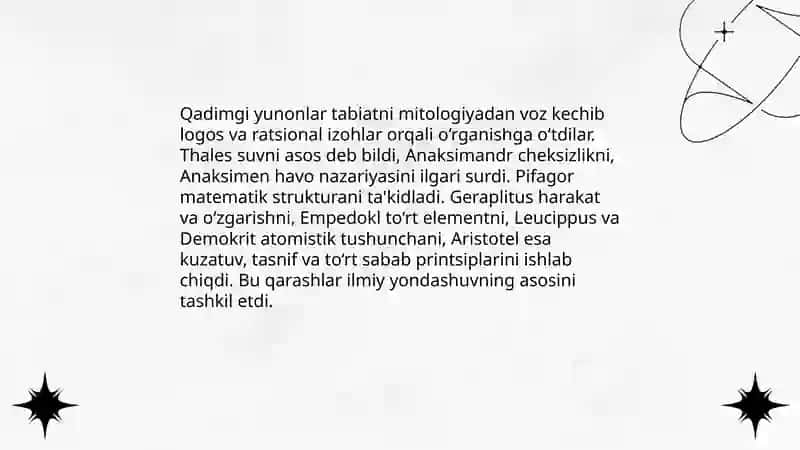 Tabiatni oʻrganishga oid qarashlar tarixi 3