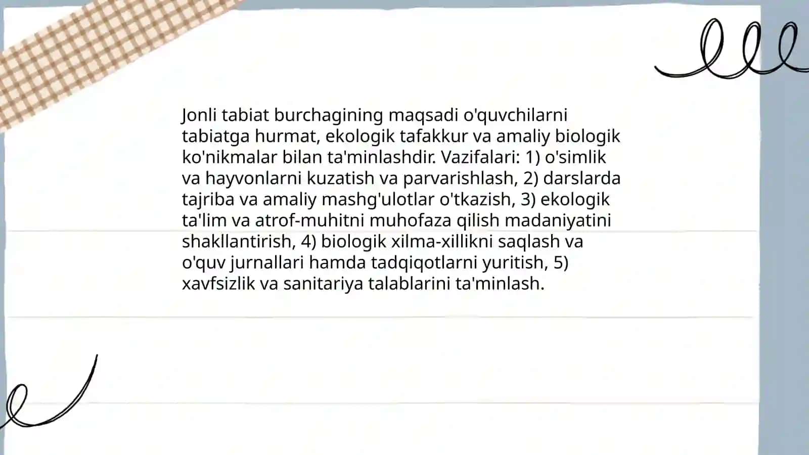 Jonli tabiat burchagi 3