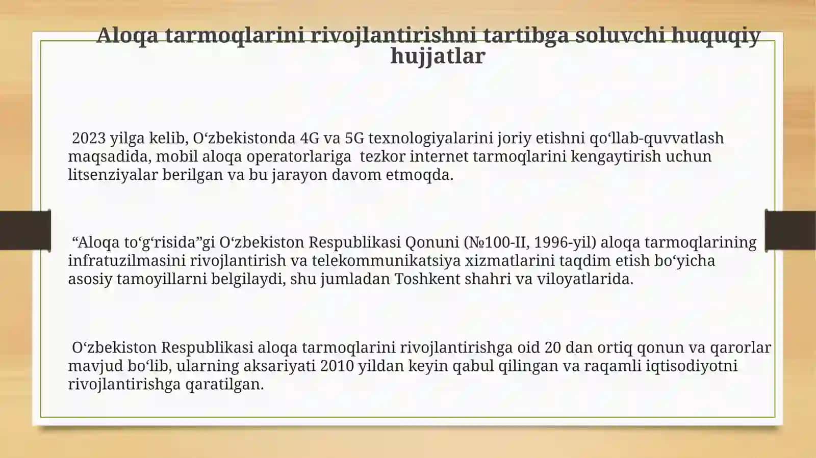 Axborot-kommunikatsiya texnologiyalari sohasidagi huquqiy me'yoriy hujjatlar 3