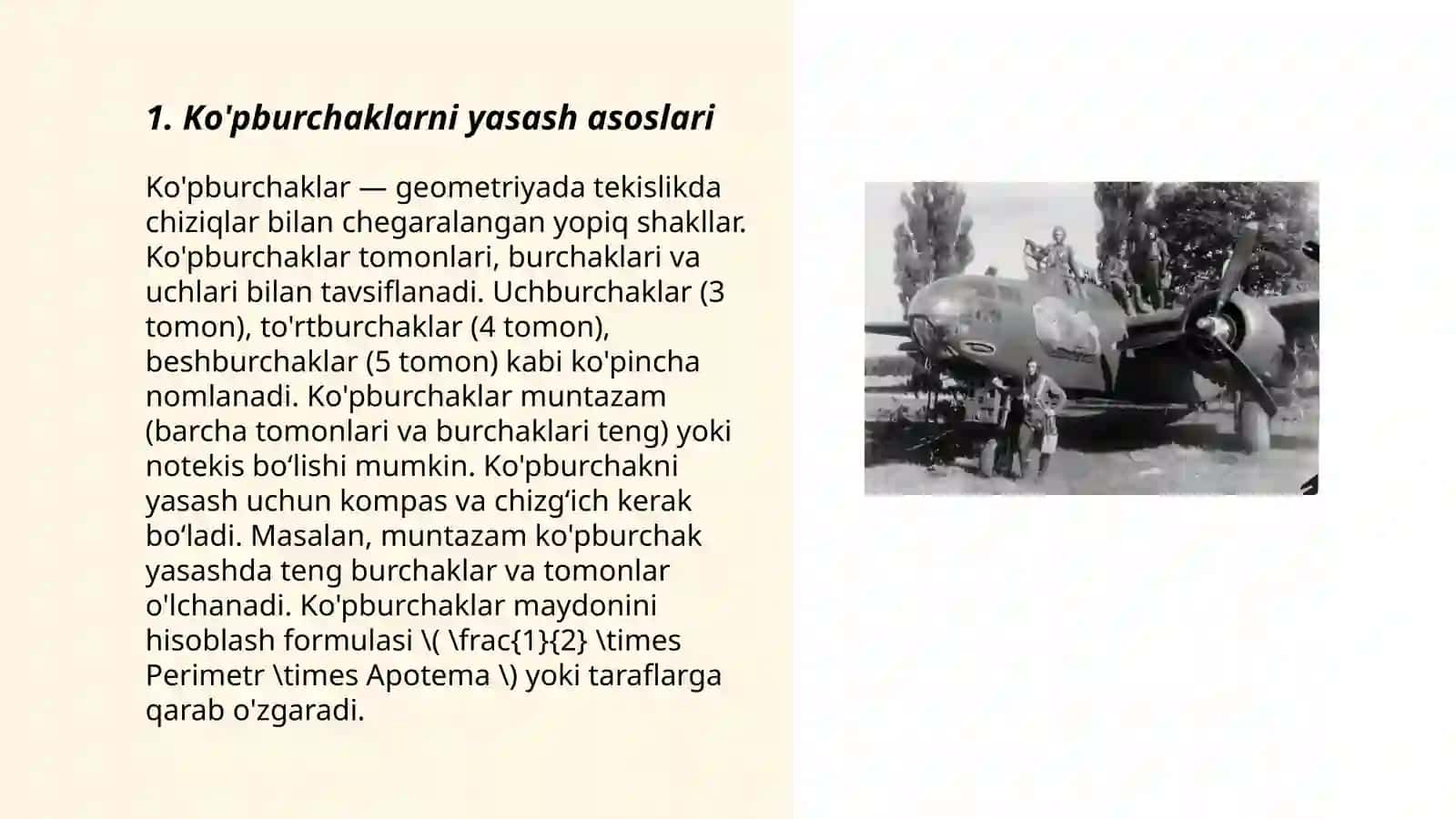 Ko'pburchaklar yasash asoslari 3