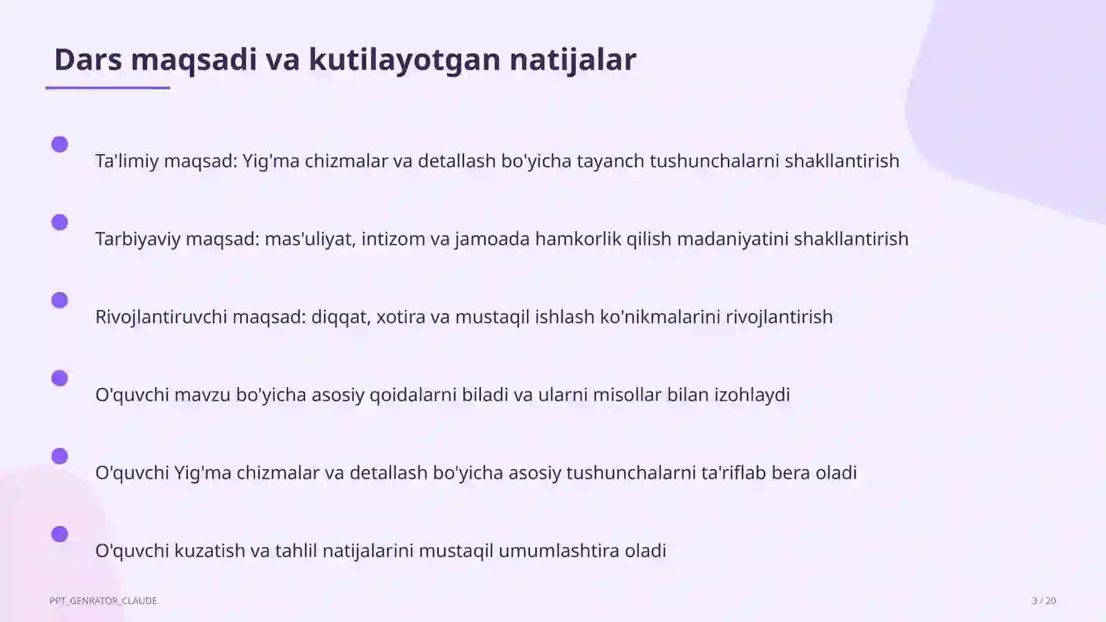 Yig'ma chizmalar va detallash (9-sinf) 3