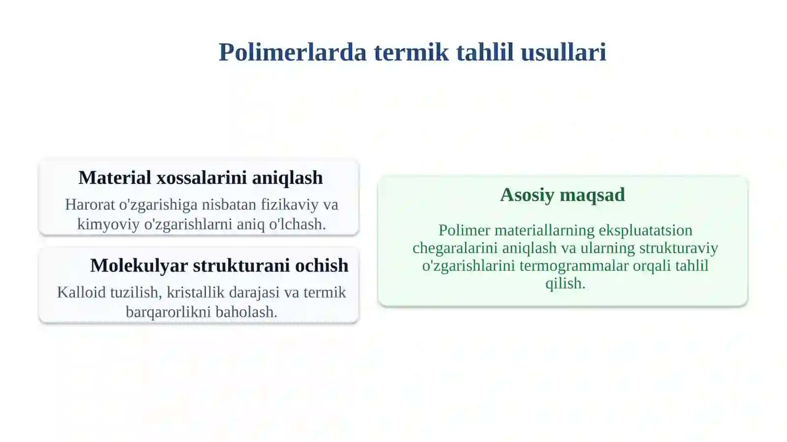 Termogrammalar tahlili: DSC vaTGA 3