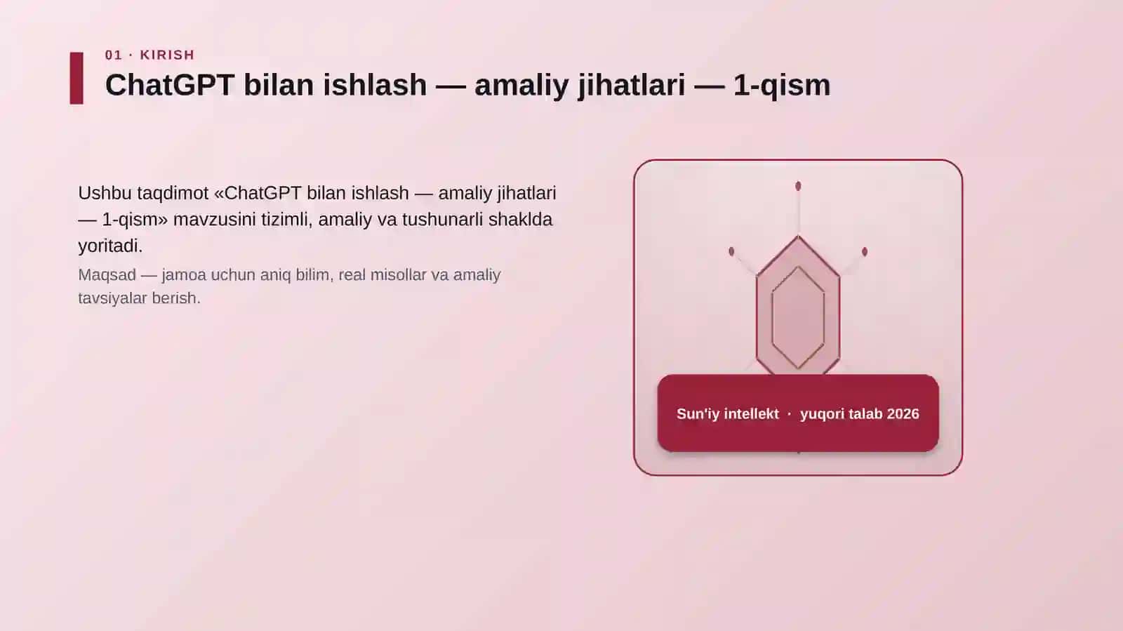 ChatGPT bilan ishlash — amaliy jihatlari — 1-qism 3