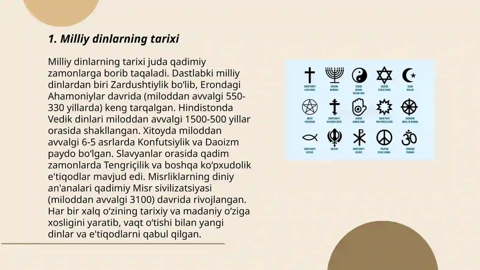 Milliy Dinlar 3