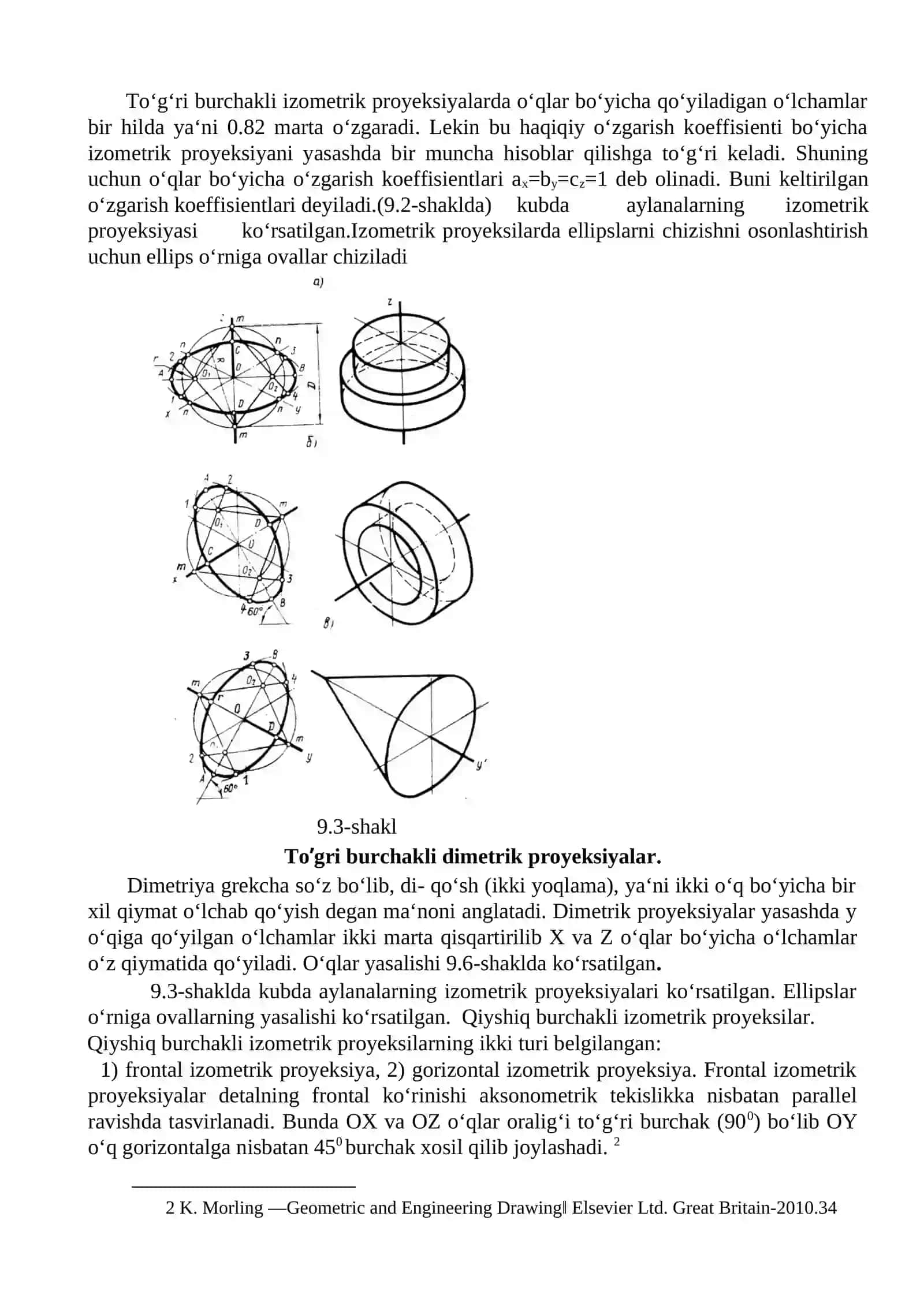 To’g’ri burchakli dimetrik proyeksiyalarni aniqlash 3