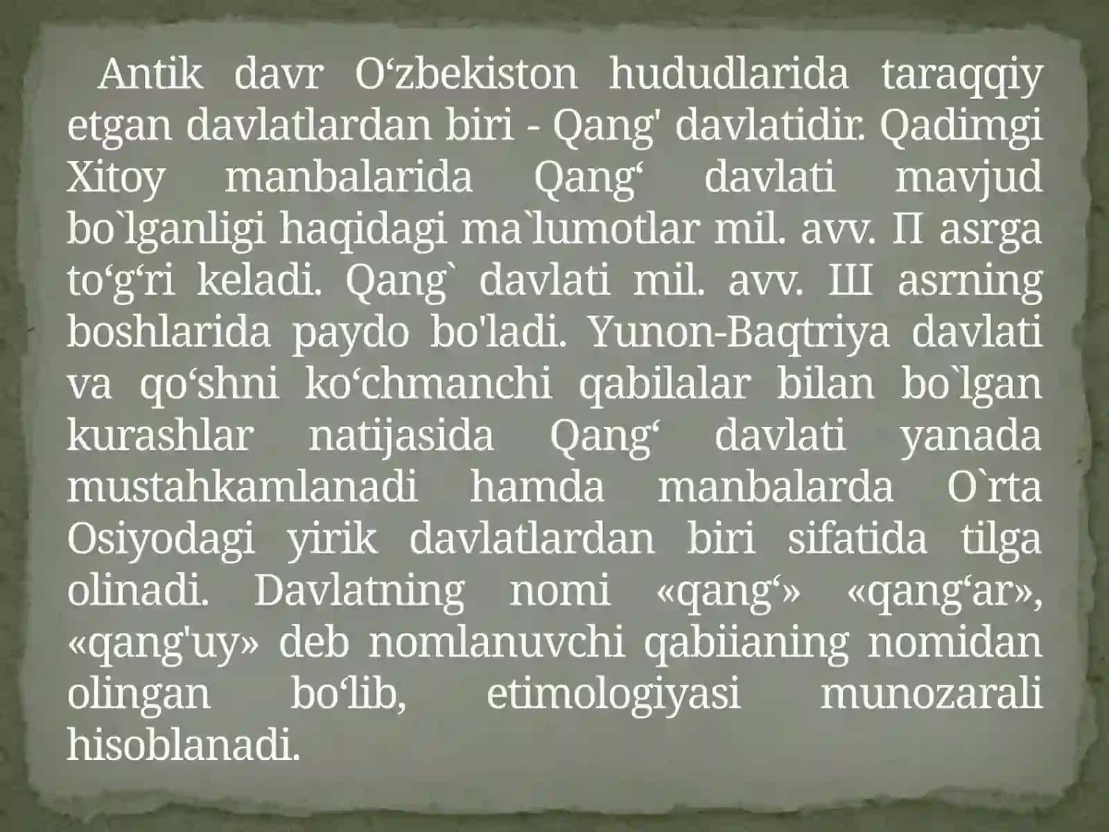 “Qadimgi Qang` Kushon Davan” davlatlari 3
