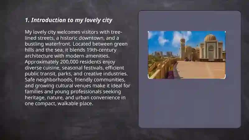 Presentation My lovely city 3