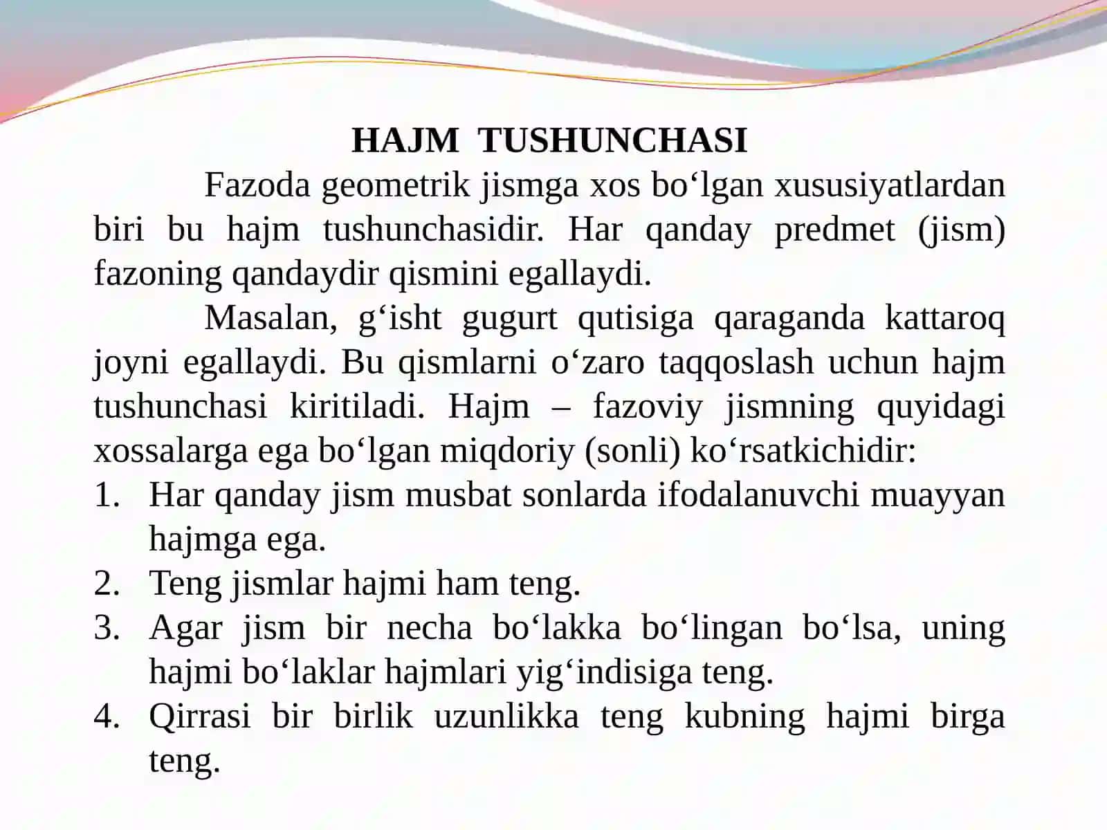 PRIZMANING HAJMI (11-sinf geometriya) 3