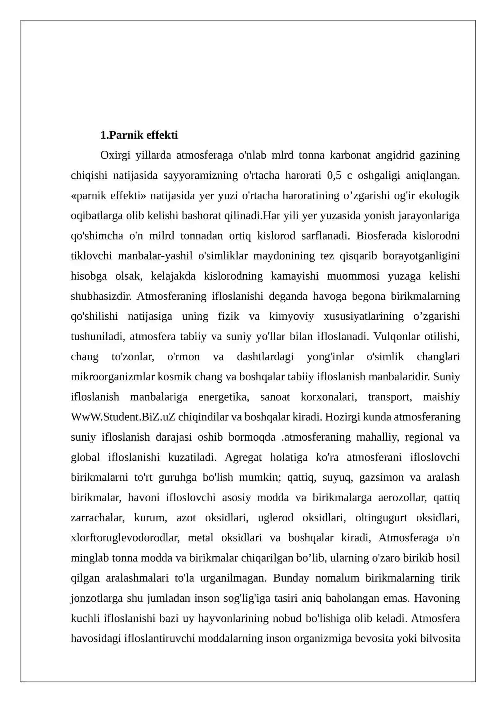 Atmosfera havosining ifloslanishi 3