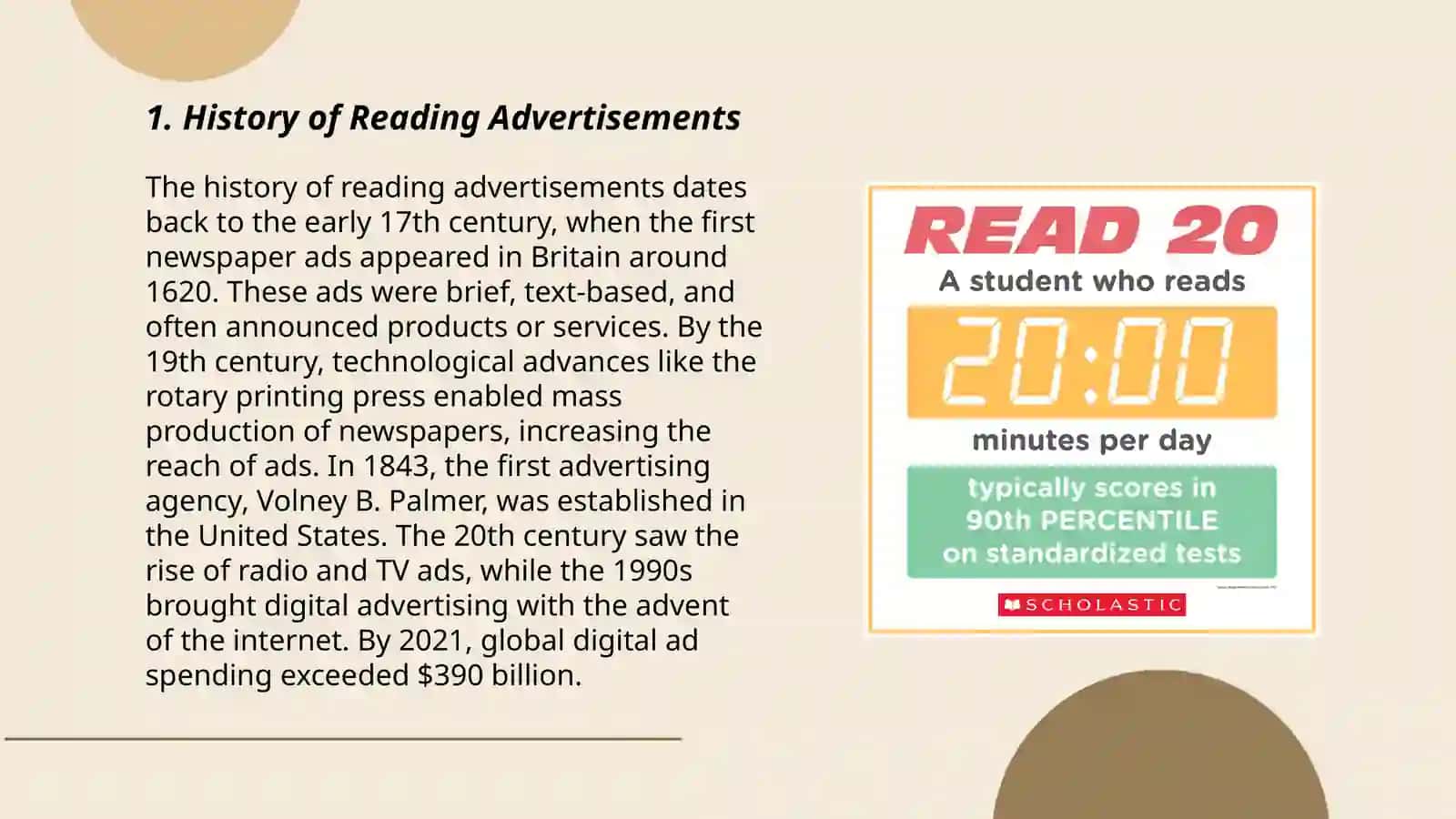 Reading advertisements 3