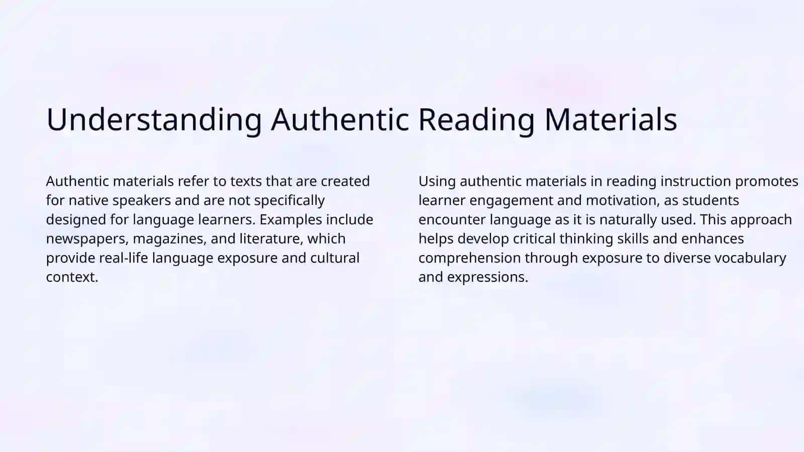 Authentic and Non-Authentic Materials for Teaching Reading 3