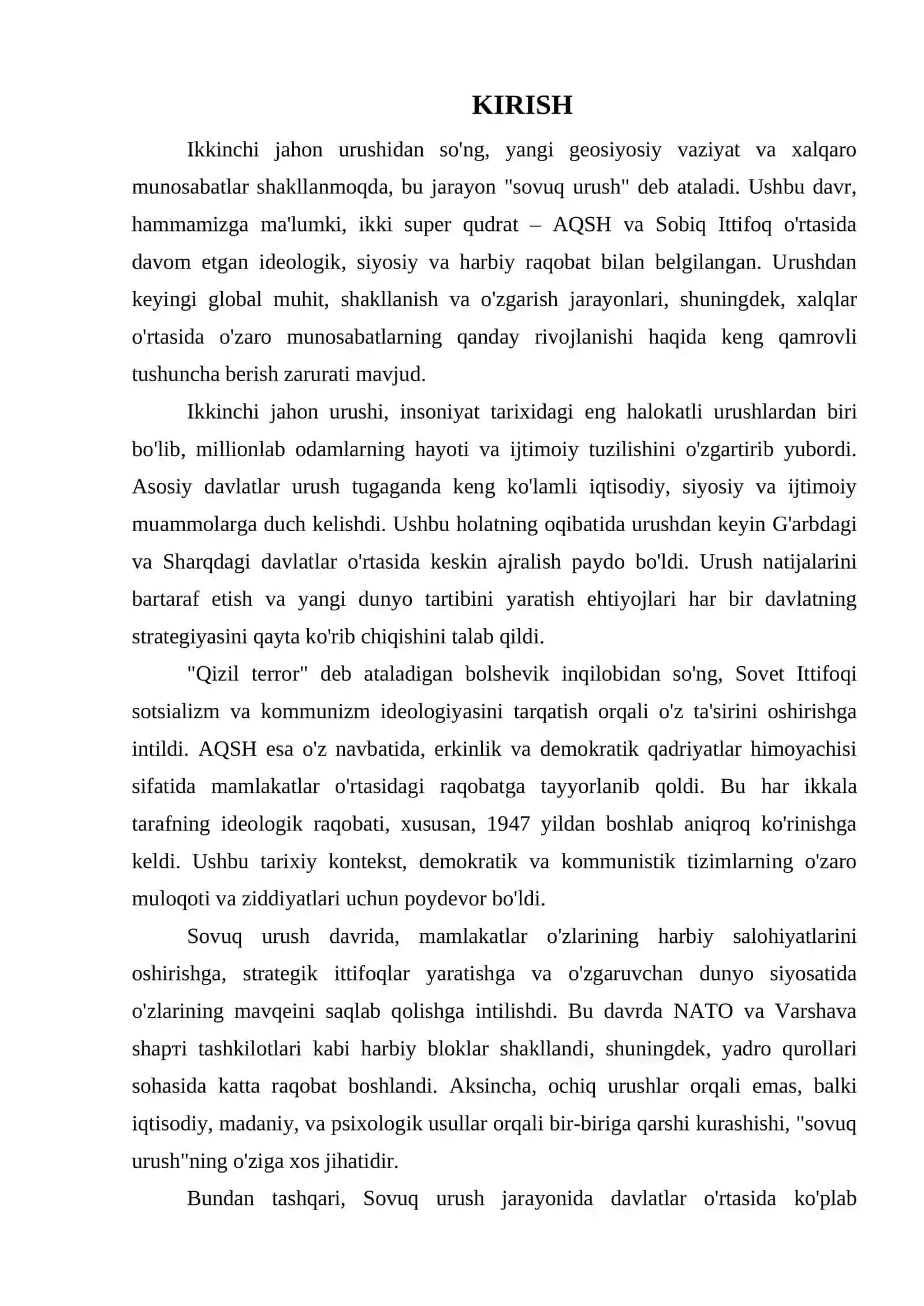 SOVUQ URUSH»NING BOSHLANISHI 10- SINF 3