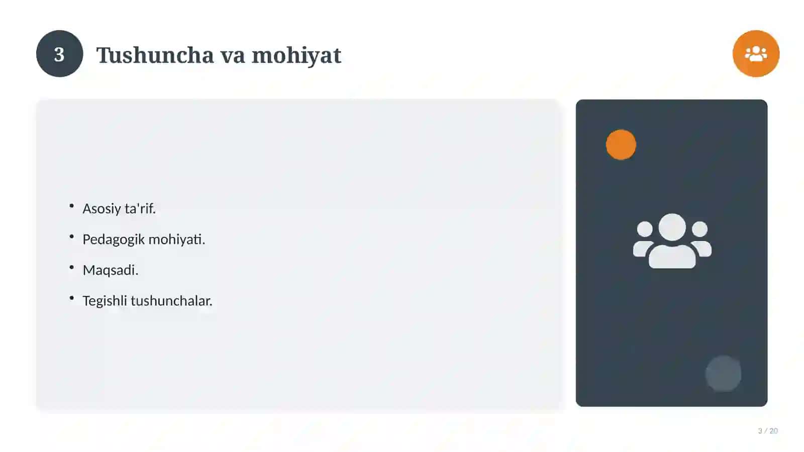 Odobnoma (tarbiya) fanidan 8-sinf: takrorlash darsi ishlanmasi 3