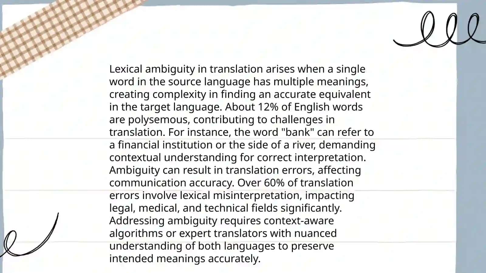 Lexical problems in translation 3