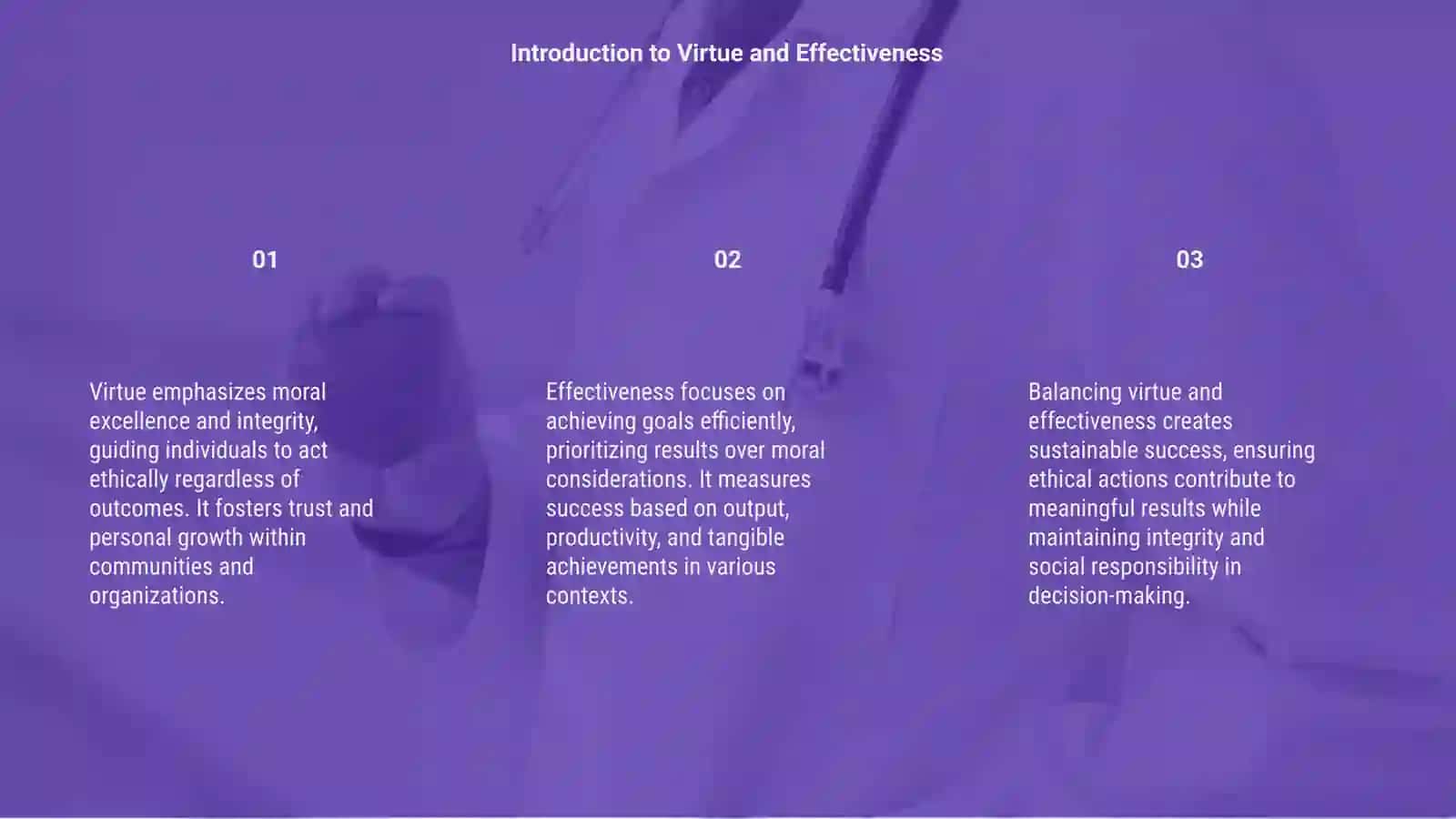Virtue versus effectuveness 3