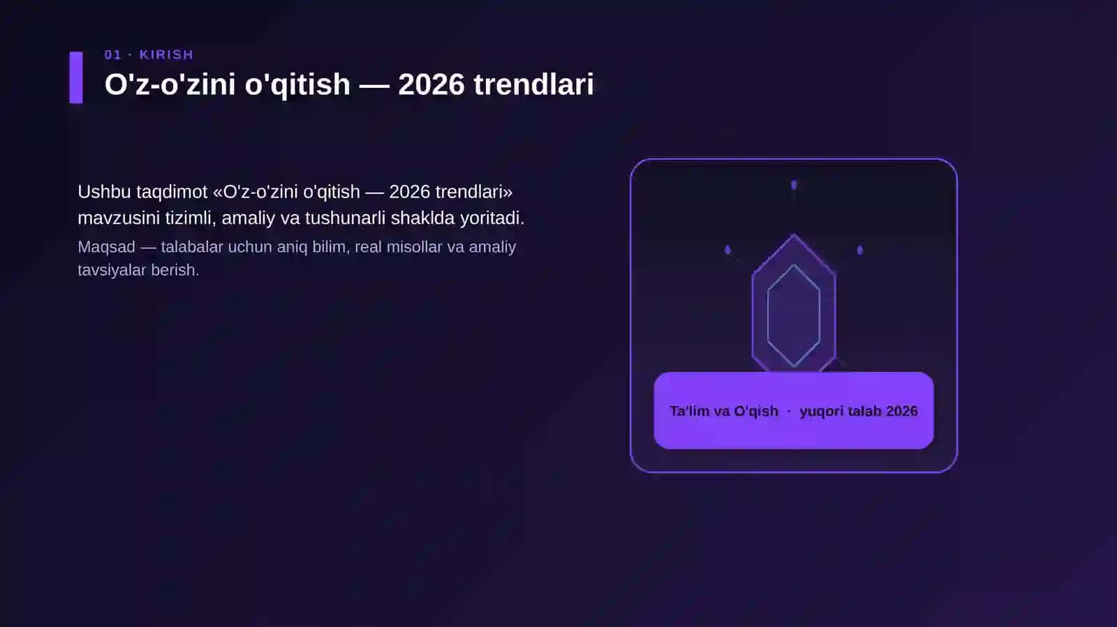 O'z-o'zini o'qitish — 2026 trendlari 3