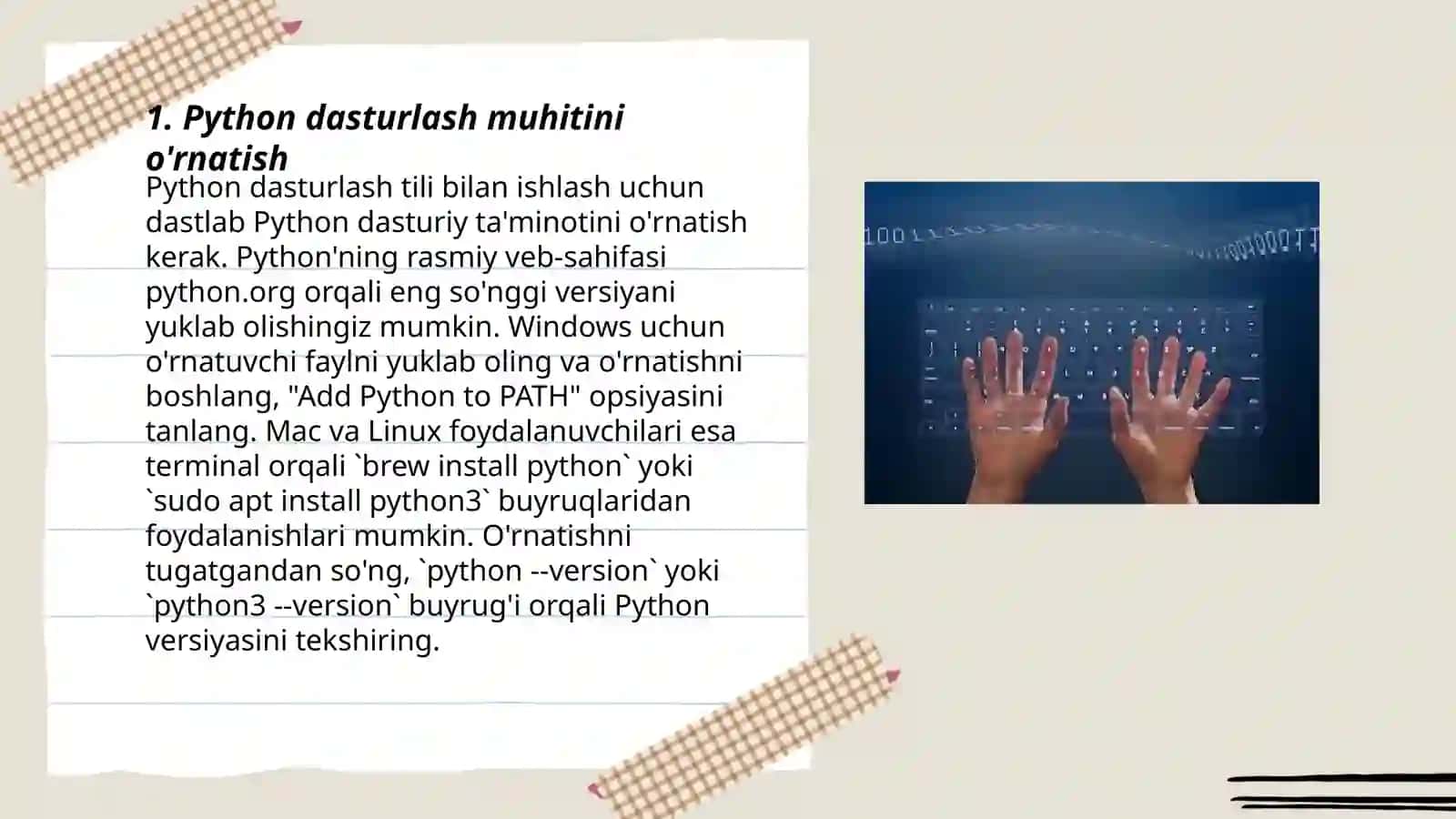 Python dasturlash tilining IDLE rejimida interaktiv dastur yaratish 3
