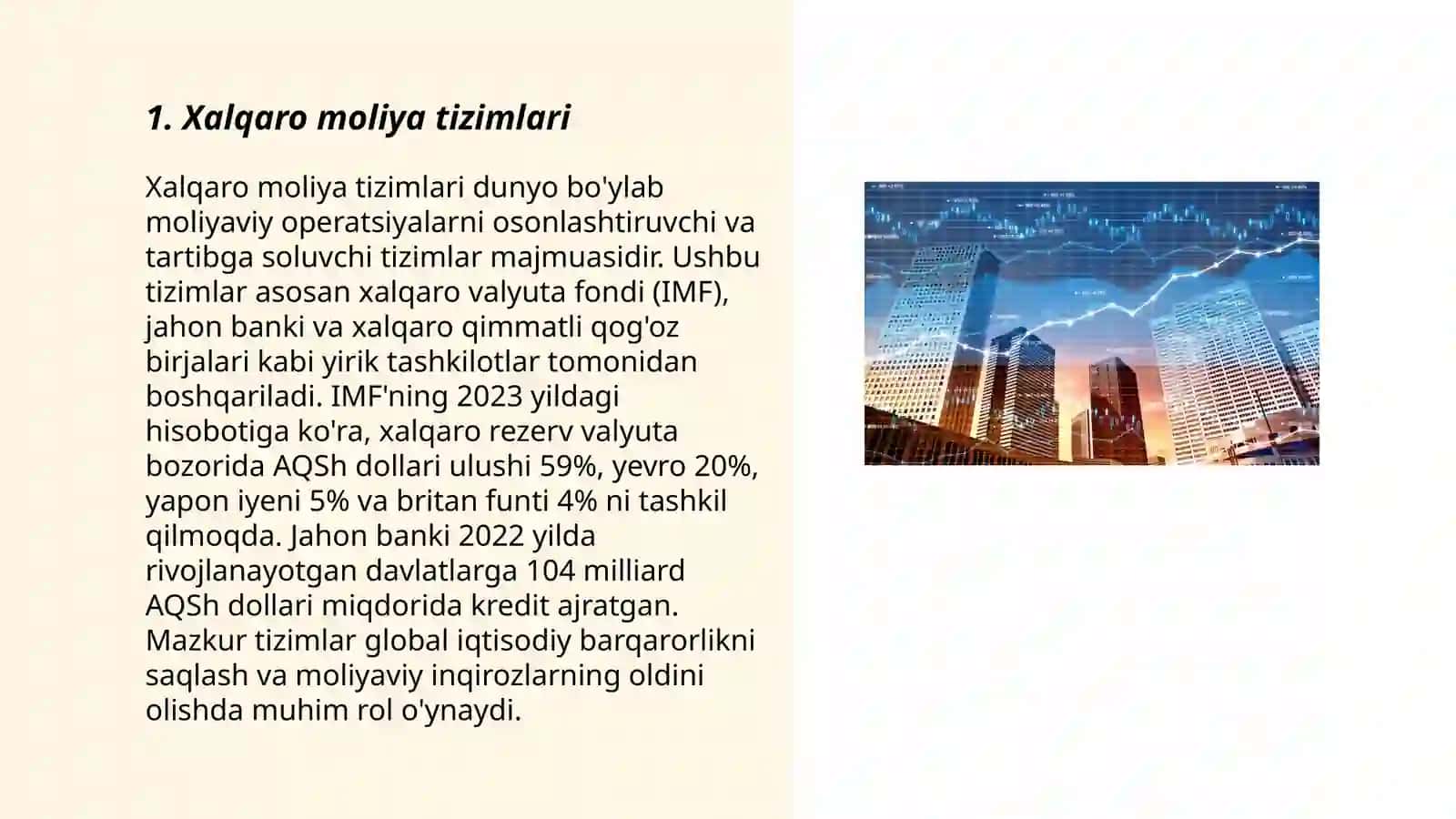 Xalqaro moliya tizimlari 3