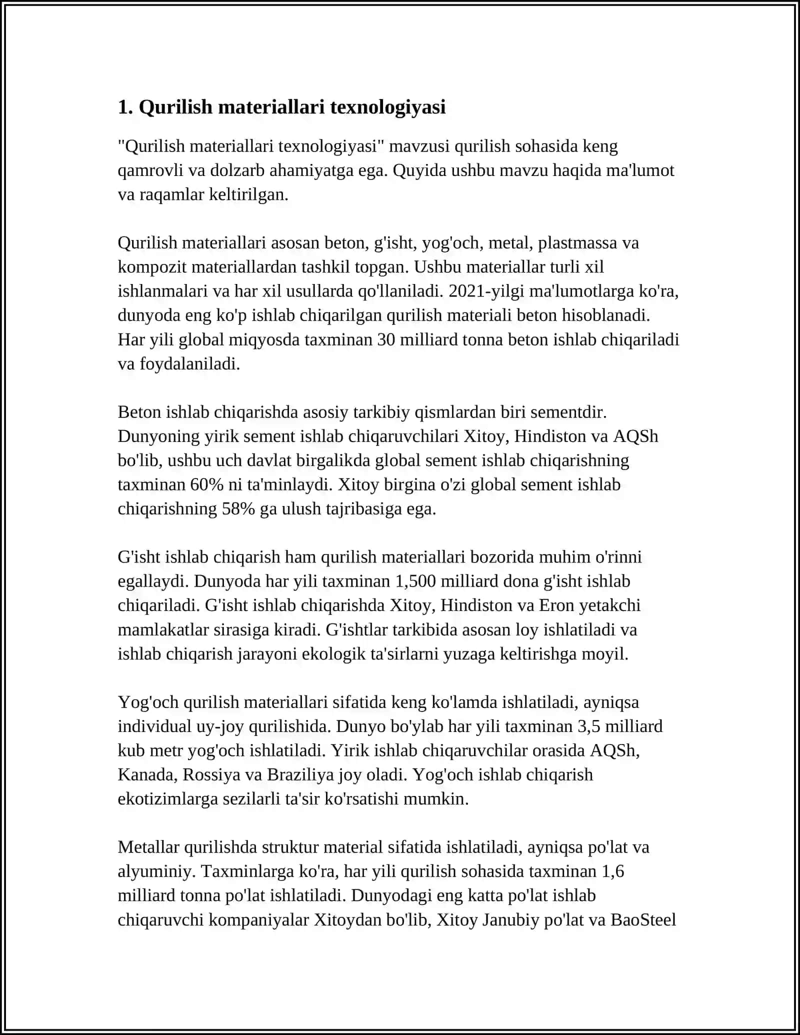 Qurilish materiallari texnologiyasi 3