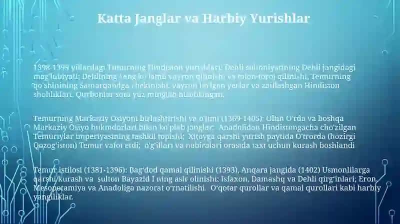 Amir Temur va temuriylar davri tarixi 3